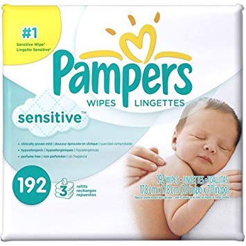 Pampers Sensitive Baby Wipes Refills, 192 sheets