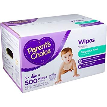 Parents Choice Fragrance Free Baby Wipes, 500 sheets