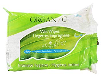 Feminine Hygiene Wipes Organyc 20 ct Pack