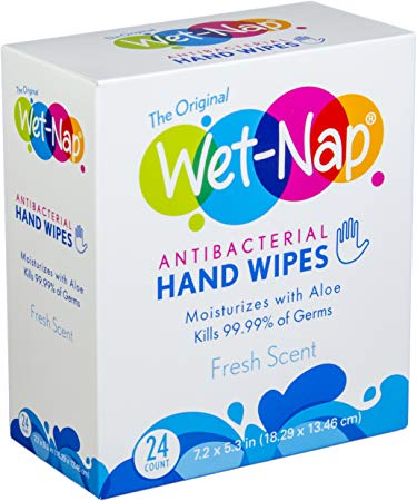 Wet-Nap The Original Anti-Bacterial Wipes Packet, Fresh, 24 Count