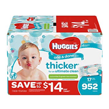 Branded Huggies One & Done Baby Wipes, Scented (952 Ct.) (Bulk Qty at Whoesale Price, Genuine & Soft)