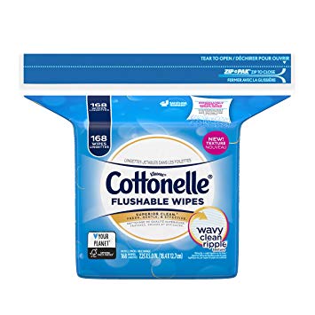 Cottonelle FreshCare Flushable Wipes Refill, 168 Flushable Wet Wipes (Packaging May Vary)