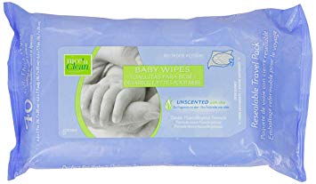 Nice 'N Clean Baby Wipes with Aloe, Travel Paks, Unscented, Hypoallergenic, Case of 12/40s (480 ct)