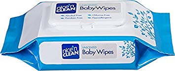 Nice 'N Clean Baby Wipes Soft-Pack with Aloe - Unscented, Hypoallergenic, 2 Packs of 80 Wipes (Total 160)