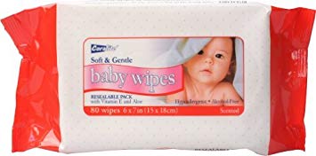 Scented Baby Wipes in a Resealable Pack- Bulk Case of 12