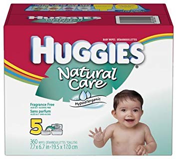 Huggies Natural Care Wipes, Fragrance Free, 360 ct.