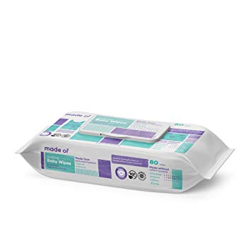 Organic Baby Wipes by Made of - Soothing Soft for Sensitive Skin and Eczema - NSF Organic and EWG...