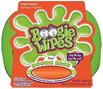 Boogie Wipes Natural Saline Kids and Baby Nose Wipes for Cold and Flu, Fresh Scent, 30 Count Tub