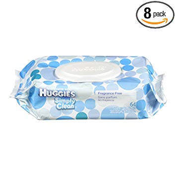 Huggies Simply Clean Baby Wipes, 512 Total Wipes 64 Count (Pack of 8)