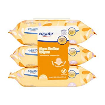 Equate Shea Butter Refill Wipes, 240 sheets, 3 Pack