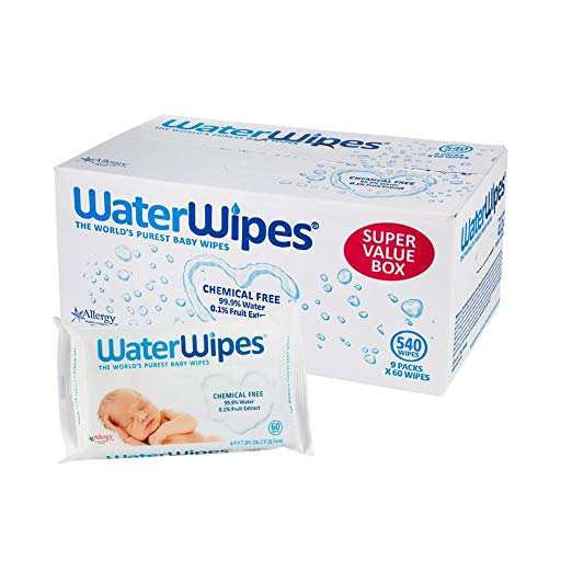 WaterWipes Sensitive Baby Wipes, Natural & Chemical-Free, 540 Sheets (Pack of 2)