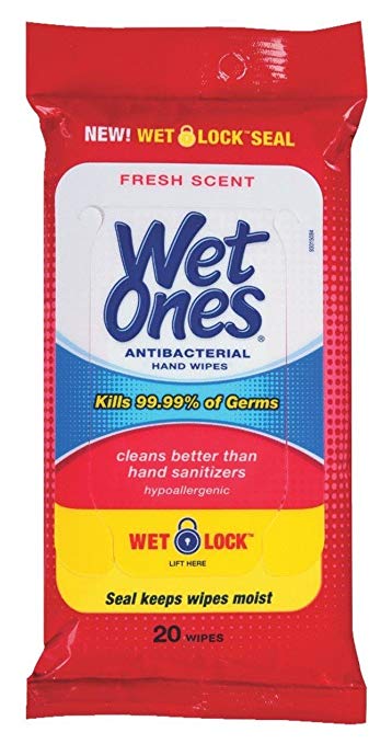 Wet Ones Anti-Bacterial Hand Wipes 20 Count (10 Pieces) Fresh
