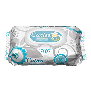 Cuties Baby Wipes (Soft Pack, Unscented, 72-Count), Pack of 12
