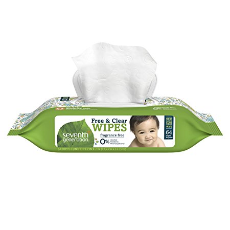 Seventh Generation Thick & Strong Free and Clear Baby Wipes with Flip Top Dispenser, 768 Count