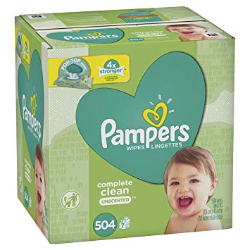 Pampers Baby Wipes Complete Clean Unscented 7X Pop-Top Packs, 504 Count