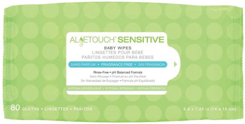 MEDLINE MSC263153 MSC263153H Aloetouch Sensitive Personal Cleansing Baby Wipes (Pack of 80)