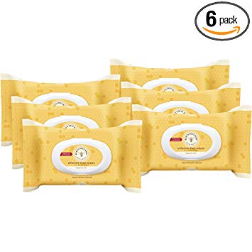 Burt's Bees Baby Chlorine-Free Wipes, Unscented Natural Baby Wipes – 72 Wipes (Pack of 6)