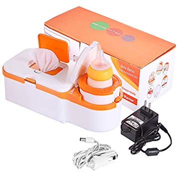 Bela Beno Baby Wipe Warmer and Bottle Warmer Home and Car Use 2 in 1 Multi-purpose Safe Voltage (By