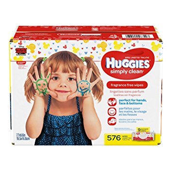 HUGGIES Simply Clean Fragrance-Free Baby Wipes Soft Pack, 576 Count