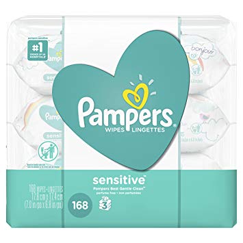 Pampers Sensitive Water Baby Wipes 3X Pop-Top Packs, 168 Count