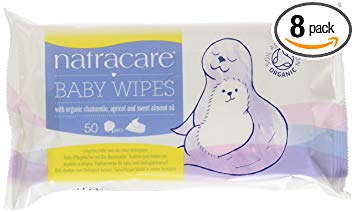 Natracare Organic Cotton Baby Wipes 50 ct (8-Pack)