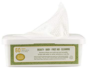 Nature's Dawning 100% AUTHENTIC Bamboo Wipes, Dry Multi-Purpose Wipes, 18cmx20cm- 60 Sheet...