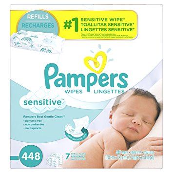 Pampers Sensitive Water Baby Wipes 7X Refill Packs, 448 Count