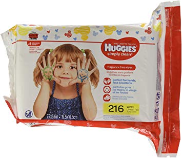 HUGGIES Simply Clean Fragrance-Free Baby Wipes Refill Pack, 216 Count