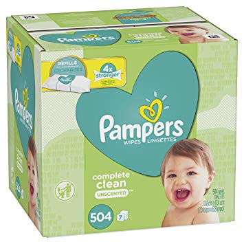 Pampers Baby Wipes Complete Clean Unscented 7X Refills, 504 Count