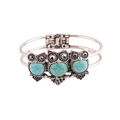Gillberry Bohemian Style Retro Cute Owl Plating Lady Bracelet With Turquoise