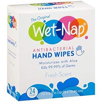 Wet-Nap Antibacterial Hand Wipes, Fresh Scent 24 ea ( Pack of 4)