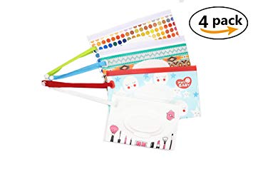 Jelacy Travel Wipes Case Reusable Wet Wipe Pouch Baby Wipes Dispenser for Baby Eco Friendly Wipe Pouches,...