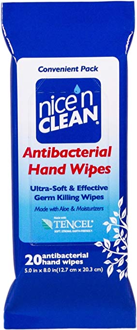 Nice 'n Clean Antibacterial Moist Wipes, Travel Pack 20 ea (Pack of 6)