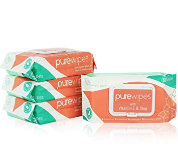 Purelis Unscented Baby Wipes Sensitive & Hypoallergenic - 60 Pack. Intimate Wipes for Women PH Balanced....