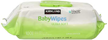 Baby WIPES (3Packs of 100 in each package) Unscented Ultra Soft By Kirkland with Flip top Lid