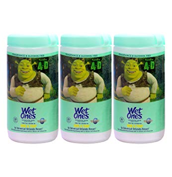 Wet Ones Sensitive Skin Hand Wipes, Shrek 4D, 40 Wipes/Pack, (Fragrance Free) (3 Pack)