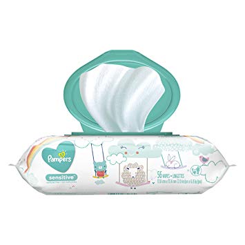Pampers Sensitive Wipes Travel Pack 56 Count, (Pack of 8)