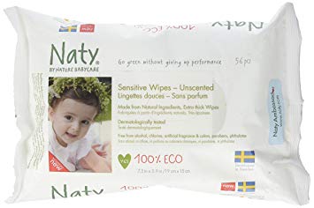 Naty Eco-Sensitive Baby Wipes - Resealable Top - 56 ct