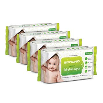 Premium Baby Wet Wipes for Baby & Kid's Sensitive Nose Hand & Face with Moisturizing Aloe Vera (4...