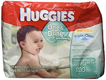 Huggies Naturally Refreshing Thick-N-Clean Baby Wipes, Cucumber and Green Tea, 184 count.