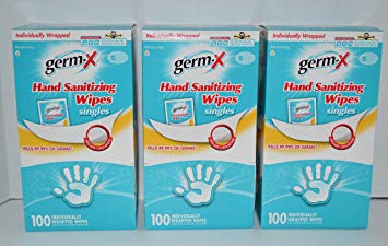 Germ-X Hand Sanitizing Wipes Singles 3 Boxes