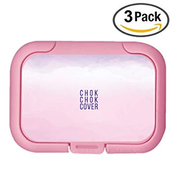 VERAS Wet Tissue Wipe Re-Usable Cover 3-pack (PINK) Travel cap for Baby