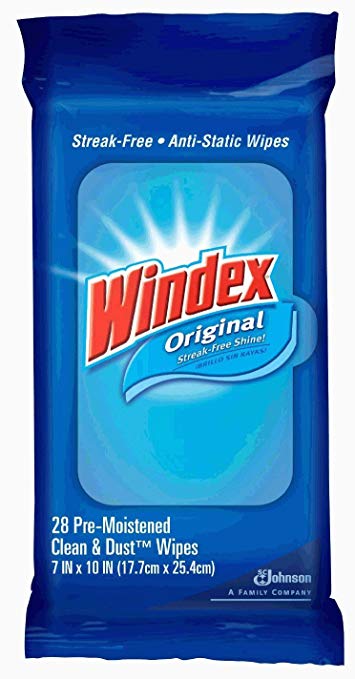 Windex Flat Pack Wipes-New Super Size Package- 28-Count (Pack of 6)