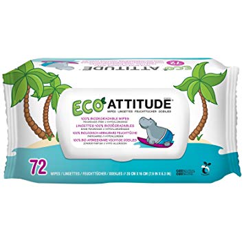 Attitude Eco Wipes Fragrance-Free 72 Wipes